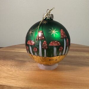 Mushrooms Stars Glass Ball Christmas Ornament